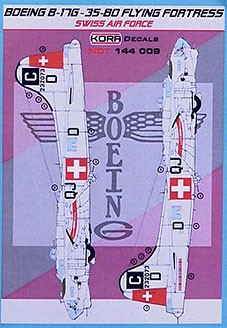 Kora Model NDT144009 Boeing B-17G-35-BO Swiss AF декали 1/144