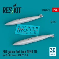 Reskit U48417 300 gallon fuel tank AERO 1D (2 pcs.) 1/48