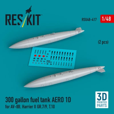 Reskit U48417 300 gallon fuel tank AERO 1D (2 pcs.) 1/48