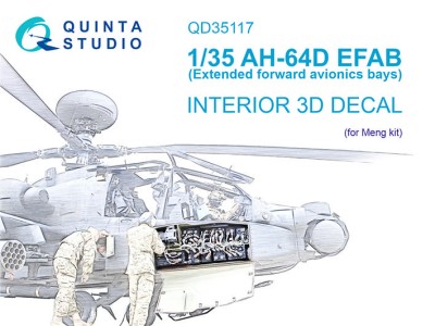 Quinta Studio QD35117 AH-64D Расширенные передние отсеки авионики (Meng) 1/35