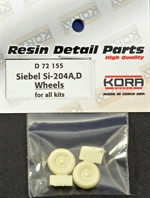 Kora Model D72155 Wheels for Siebel Si-204A,D 1/72