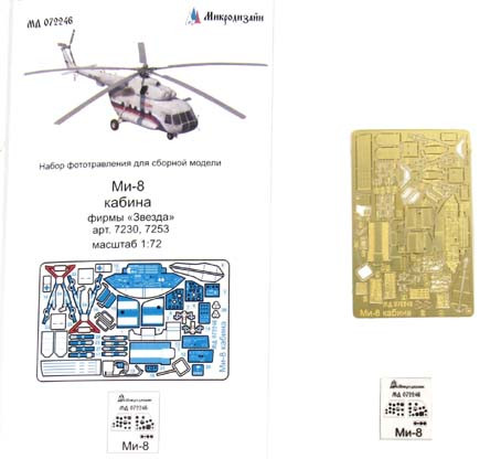 Микродизайн 072246 Набор фототравления Ми-8 (кабина) от Звезды 1/72