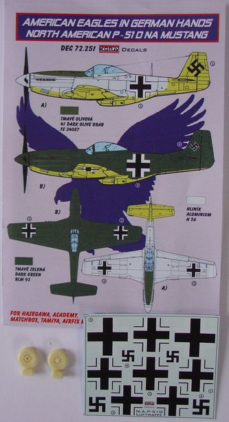 Kora Model DEC72251 N.A. P-51D Mustang (Luftwaffe) декали декали 1/72