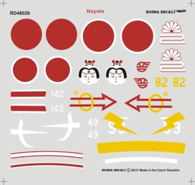 Rising Decals 48026 Ki-84 Hayate Japanese Army Fighter (7x camo) 1/48