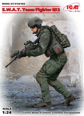 ICM 24103 Боец группы SWAT №3, 75 мм 1/24