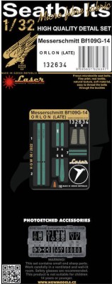 HGW 132634 Seatbelts Bf 109G-14 Orlon late (laser) 1/32