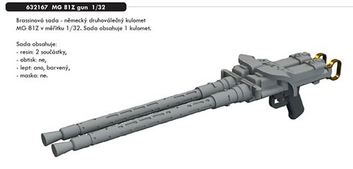 Eduard 632167 BRASSIN 1/32 MG 81Z gun