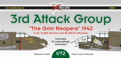 Dk Decals 72103 3rd Attack Group 'The Grim Reapers' 1942 1/72
