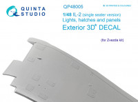 Quinta studio QP48005 БАНО, лючки и панели для Ил-2 (одноместный) (Звезда) 1/48