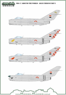 Model Maker Decals D144155 Mikoyan MiG-17 AROUND THE WORLD - ASIAN FRESCO PART I 1/144