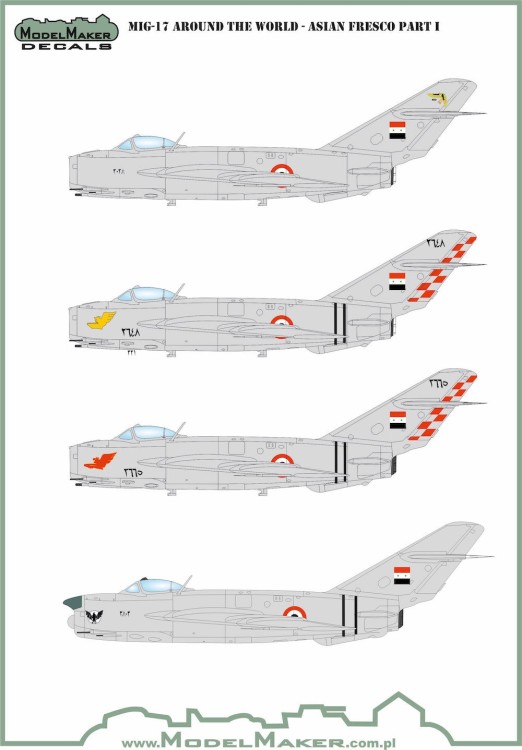 Model Maker Decals D144155 Mikoyan MiG-17 AROUND THE WORLD - ASIAN FRESCO PART I 1/144