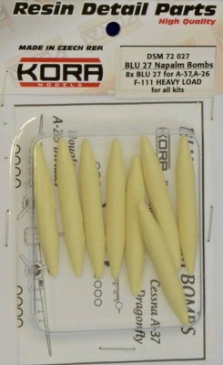 Kora Model DSM72027 BLU 27 Napalm Bombs 'Heavy Load' (8 pcs.) 1/72