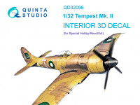 Quinta studio QD32096 Tempest Mk.II (Special Hobby/Revell) 3D Декаль интерьера кабины 1/32