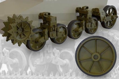 Fury Models 35015 US light tank M5A1 (late)/M8 HMC (late) suspension set 1/35