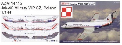 AZ Model 14415 Yakovlev Yak-40 (CZAF, Poland, Angola) 1/144