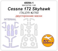 KV Models 48094-1 Cessna 172 Skyhawk (ITALERI #2764) - Двусторонние маски + маски на диски и колеса ITALERI EU 1/48