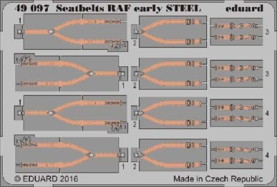 Eduard 49097 Seatbelts RAF early STEEL 1/48
