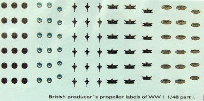 LF Model C4875 Decals British producer propeller labels I. 1/48