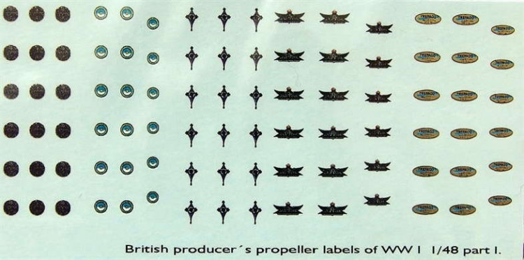 LF Model C4875 Decals British producer propeller labels I. 1/48