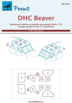 Peewit M72316 Canopy mask DHC Beaver (AIRFIX) 1/72