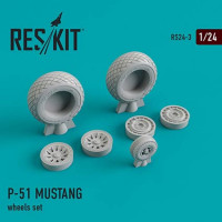 Reskit RS24-0003 N.A. P-51 Mustang wheel set (AIRFIX/TRUMP) 1/24