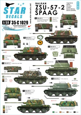 Star Decals 35-C1029 Balkan ZSU-57-2. Yugoslavia/JNA, Croatia, Serbia, BiHA, Slovenia 1/35