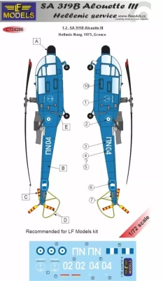 Lf Model C72288 Decals SA 319B Alouette III Hellenic service 1/72