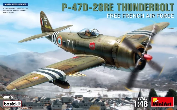 Miniart 48015 P-47D-28RE Thunderbolt French AF (BASIC KIT) 1/48