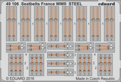 Eduard 49106 Seatbelts France WWII STEEL 1:48
