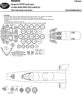New Ware NWA-M1231 Mask Mirage IV A/P BASIC (HELLER) 1/48