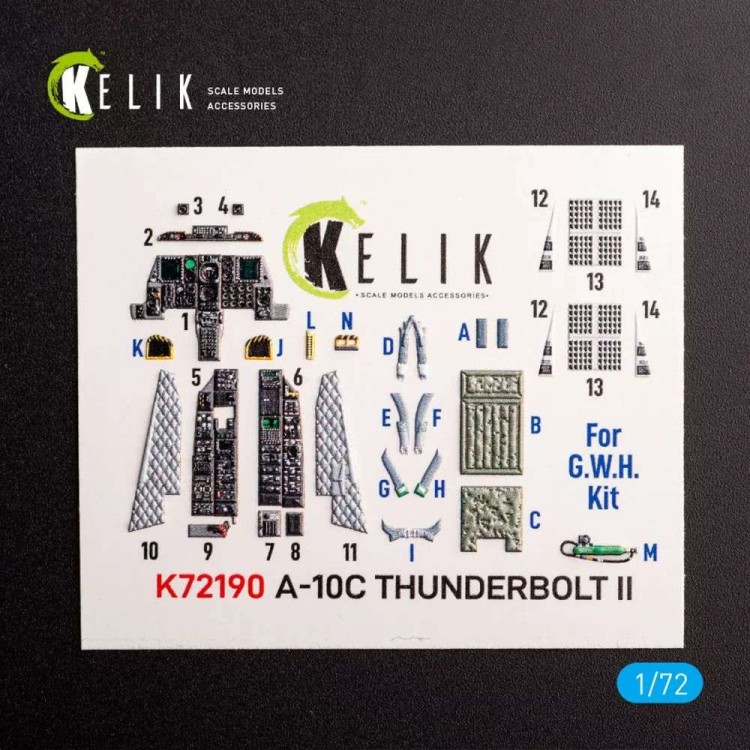 Reskit K72190 A-10C Thunderbolt II - interior 3D (GWH) 1/72