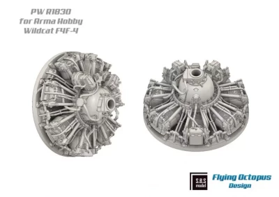 Sbs Model 72091 F4F-4 Wildcat Engine &amp; Exhaust set (ARMA H.) 1/72