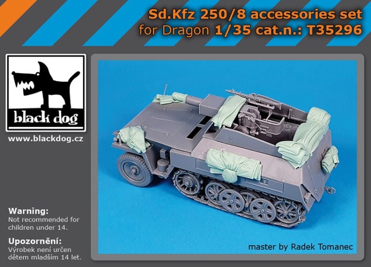 Black Dog T35296 Sd.Kfz.250/8 accessories set (designed to be used with Dragon kits) 1/35