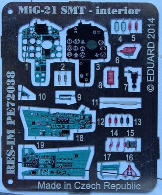 RES-IM RESIMP7238 1/72 MiG-21SMT Interior PE set (RV AIRCRAFT)