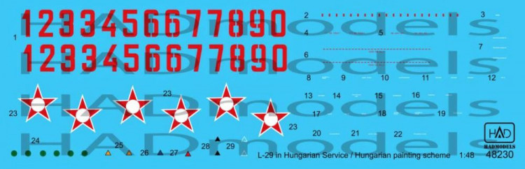 HAD 48230 Decal L-29 in Hungarian Service 1/48