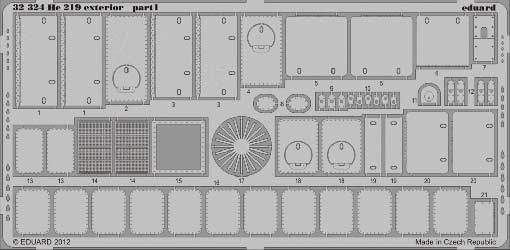 Eduard 32324 1/32 Фототравление для He 219 exterior