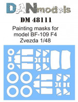 Dan Models 48111 маска для модели самолета BF-109 F4 ( Звезда 4806 ) 1/48