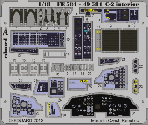 Eduard FE584 1/48 Цветное фототравление для C-2 interior S. A.