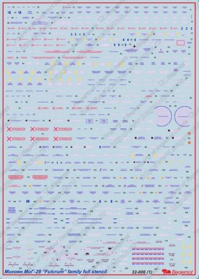 Begemot Decals 32-006 МиГ-29 технические надписи 1/32