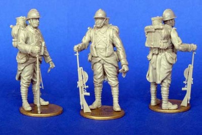 Master Club MCF35219 Французский солдат с пулеметом Chauchat. Первая Мировая Война 1/35