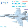 Quinta studio QDS-32101 F/A-18C Early (Academy) (малая версия) 3D Декаль интерьера кабины 1/32