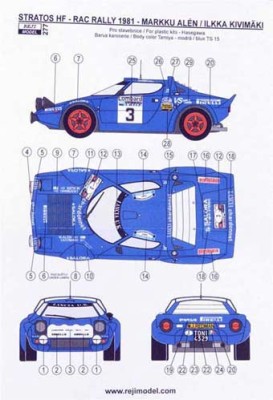 Reji Model 277 Transkit Lancia Stratos HF RAC Rally 1981 1/24