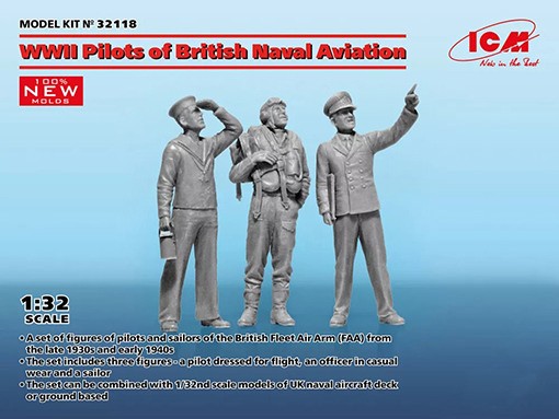 ICM 32118 Pilots of British Naval Aviation WWII (3 fig) 1/32