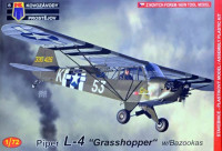 Kovozavody Prostejov 72190 Piper L-4 Grasshopper w/Bazookas (3x camo) 1/72