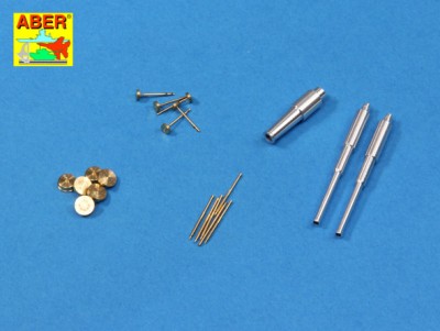 Aber 35 L-176 Set of barrels for Soviet tank T-35 1938/1939 1 x KT-28 (76,2 mm), 2 x 20 K (45 mm), 6 x Machine Gun DT (7,62 mm) (designed to be used with Hobby Boss kits) 1/35