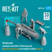 Reskit F72049 US Aircraft mechanics w/ SUU-23 20mm (3 fig.) 1/72