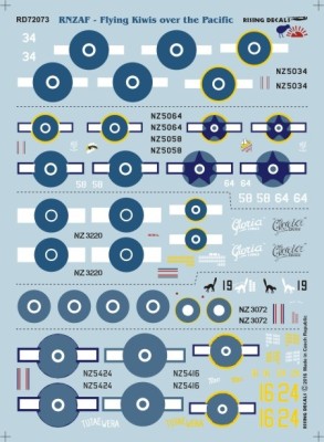 Rising Decals 72073 Flying Kiwis over the Pacific (5x camo) 1/72
