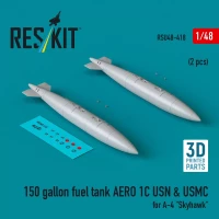 Reskit U48418 150 gallon fuel tank AERO 1C USN&USMC (2 pcs) 1/48