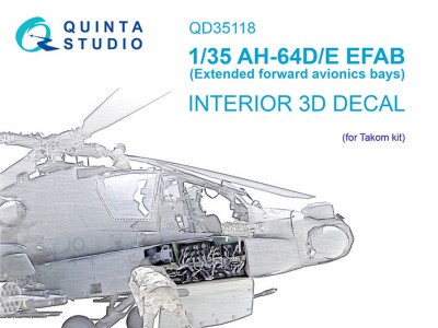 Quinta Studio QD35118 AH-64D Расширенные передние отсеки авионики (Takom) 1/35