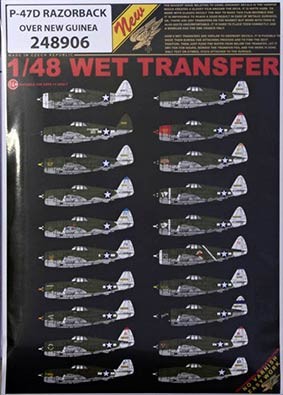 HGW 248906 P-47D Razorback over New Guinea декаль 1/48